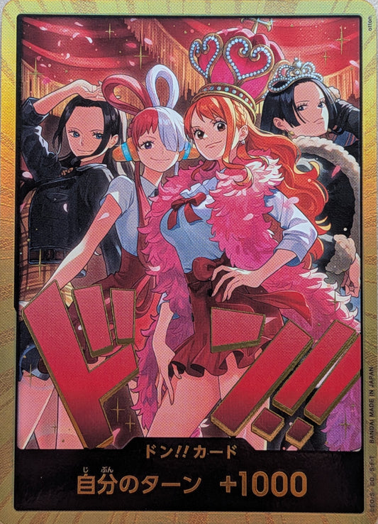 One Piece Card Game DON!! Nami Robin Hancock Uta Gold EB03 (Japansk)